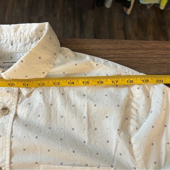 ❤️ Banana Republic Cream Button-Down Shirt Size L - Picture 7 of 11